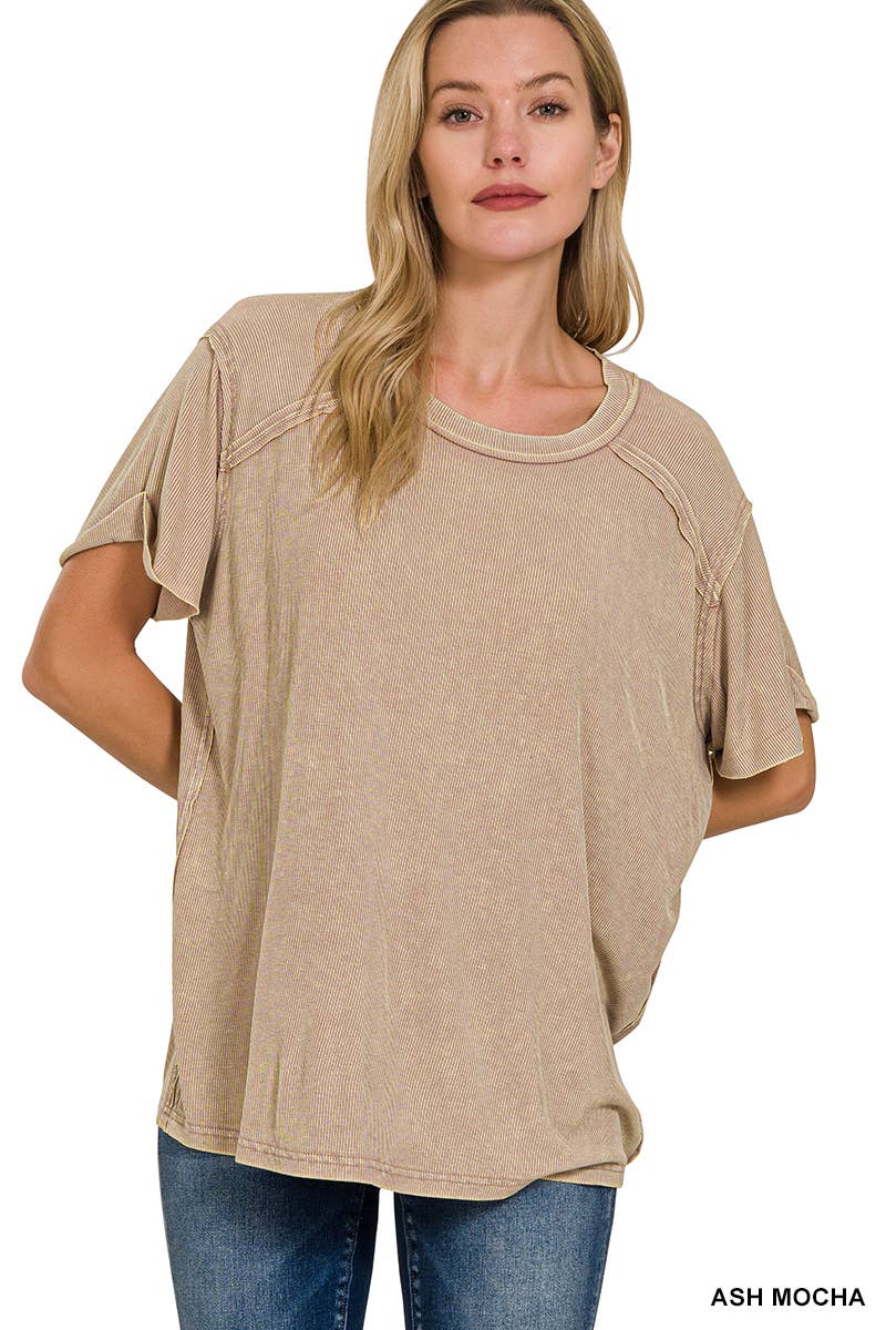 Burnout Ribbed Tee