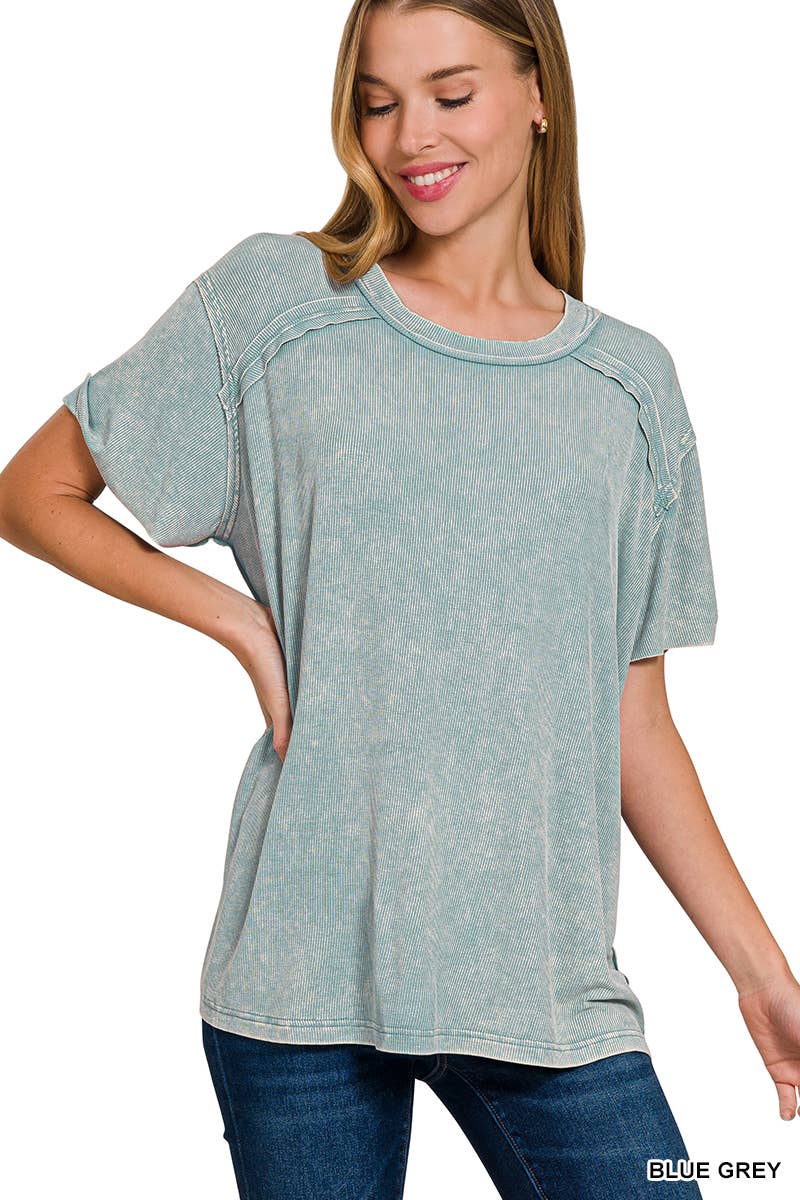 Burnout Ribbed Tee