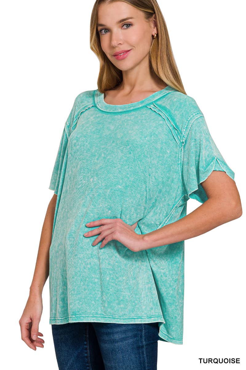 Burnout Ribbed Tee