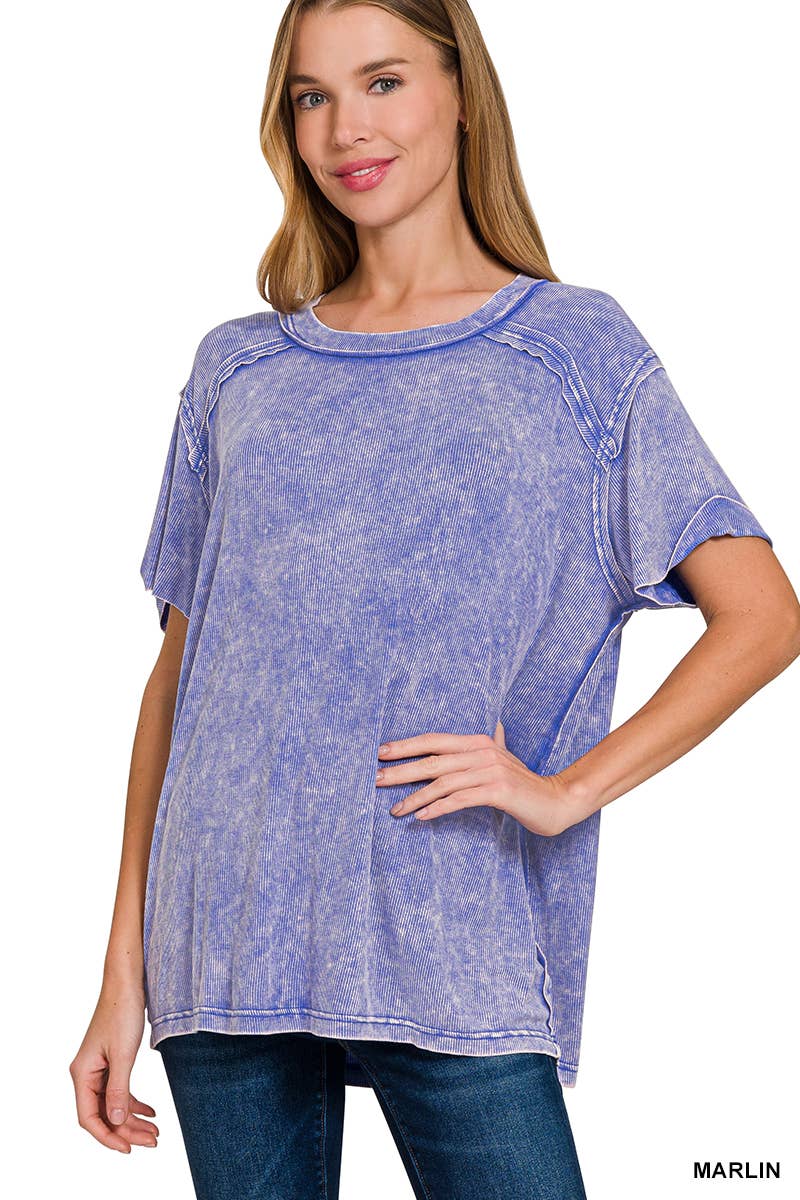Burnout Ribbed Tee