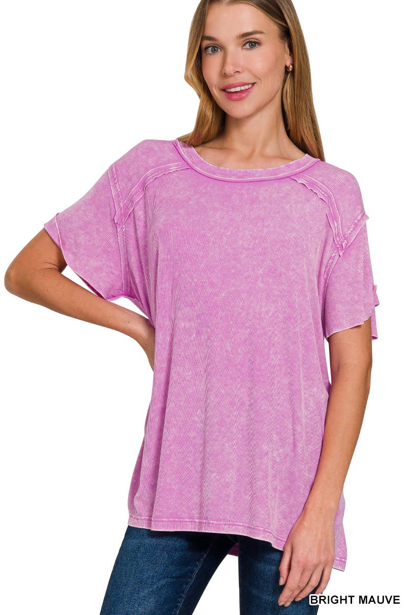 Burnout Ribbed Tee