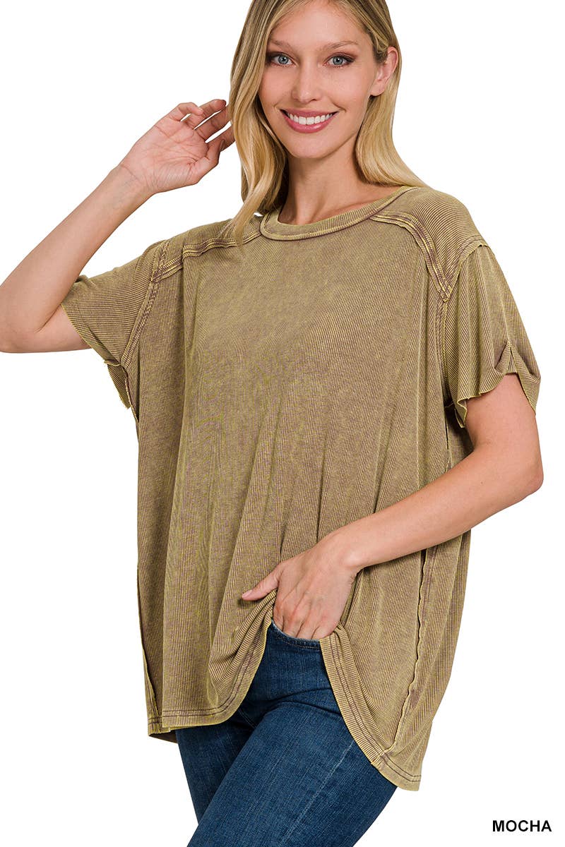 Burnout Ribbed Tee