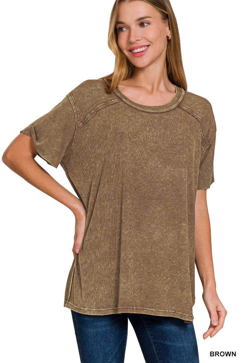 Burnout Ribbed Tee