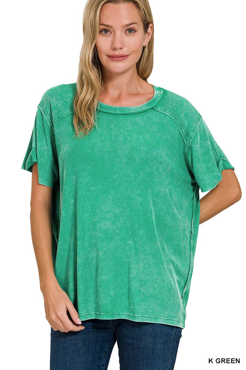Burnout Ribbed Tee