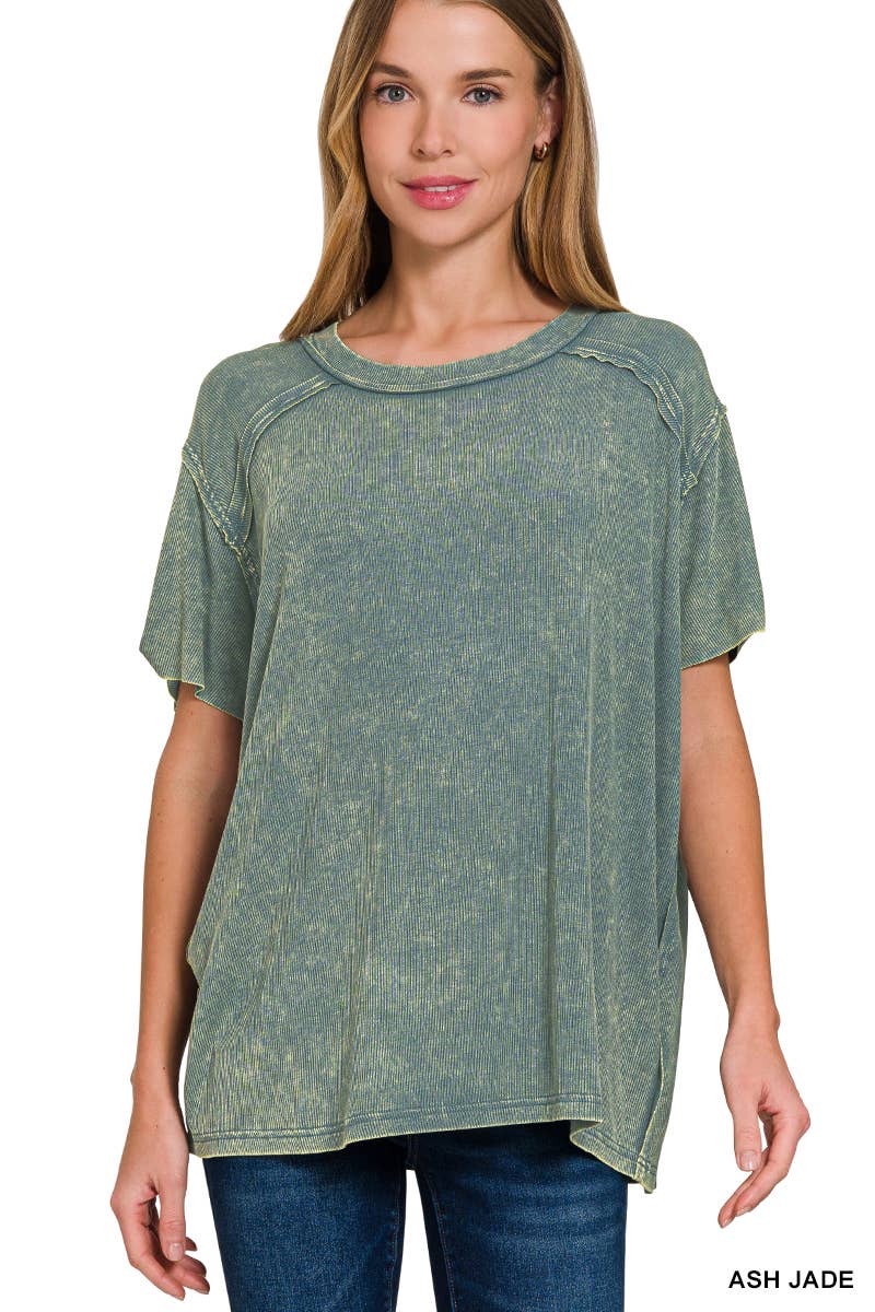 Burnout Ribbed Tee