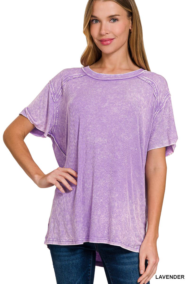 Burnout Ribbed Tee