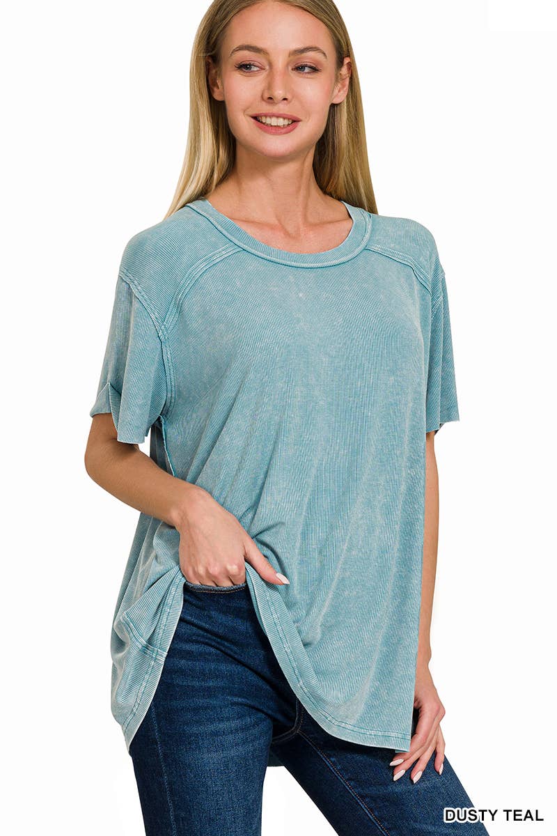 Burnout Ribbed Tee