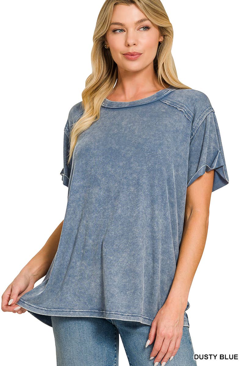 Burnout Ribbed Tee