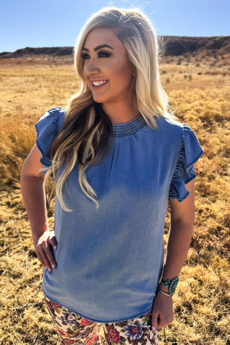 Babydoll Denim Top