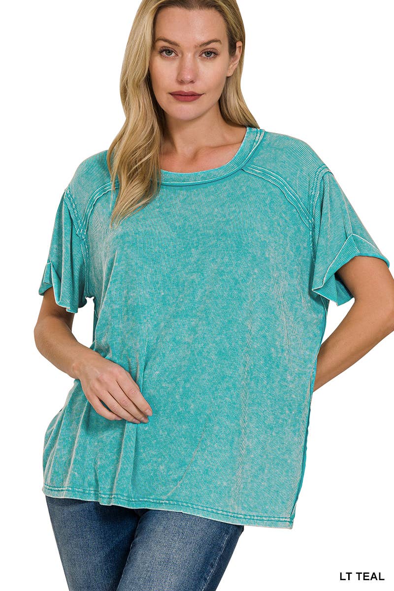 Burnout Ribbed Tee