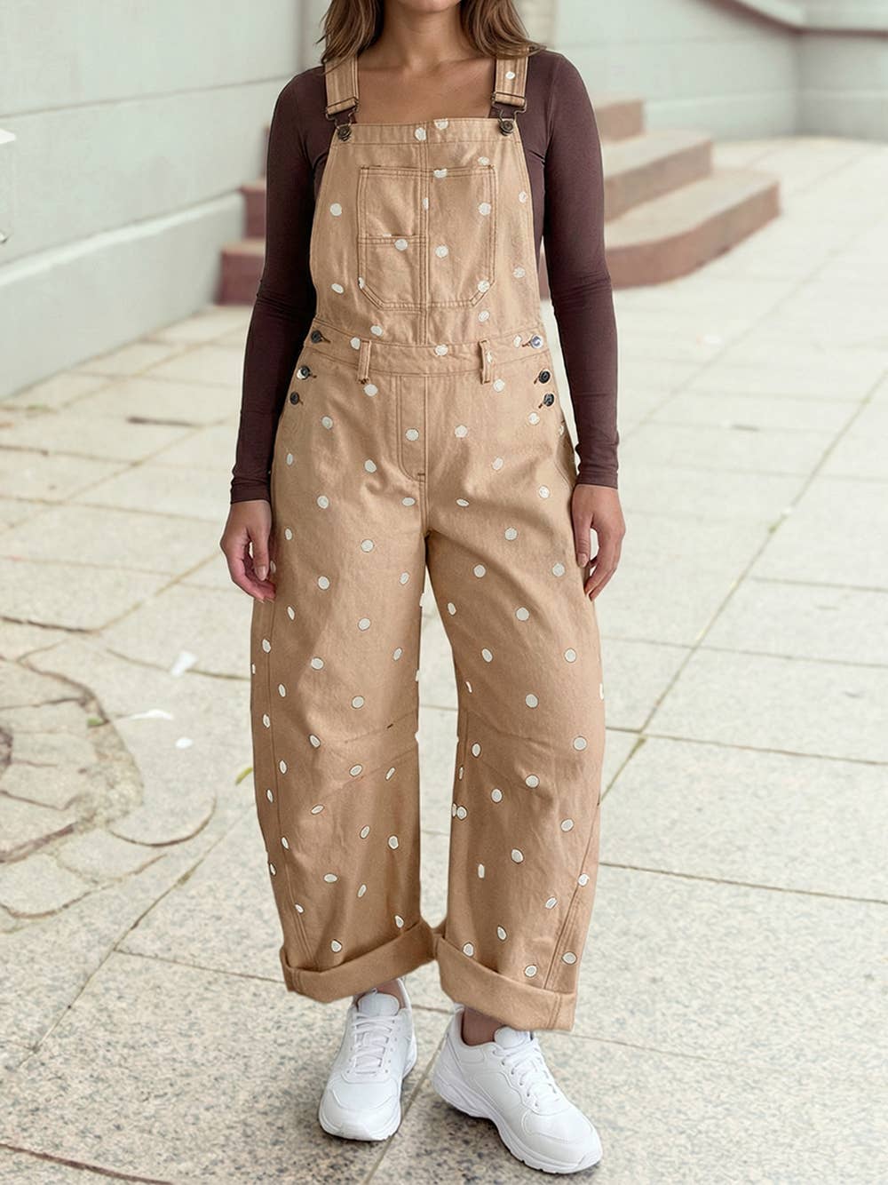 Polka Dot Barrel Overalls