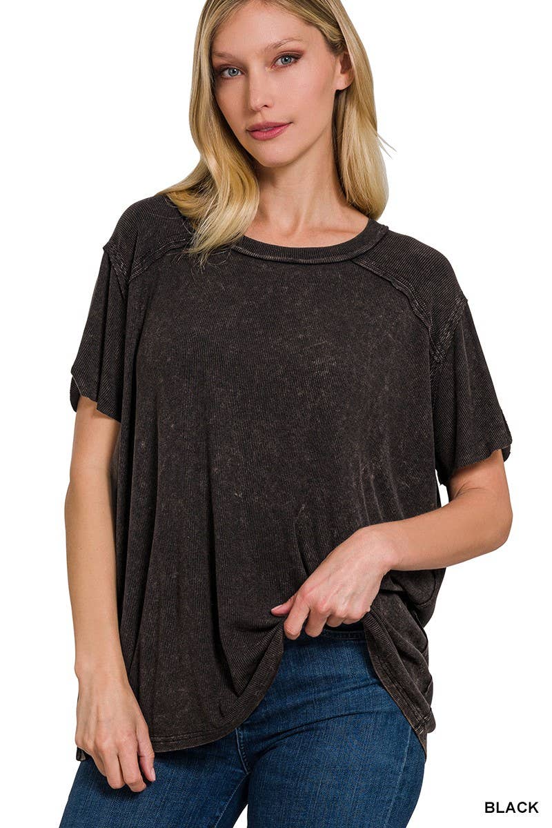 Burnout Ribbed Tee
