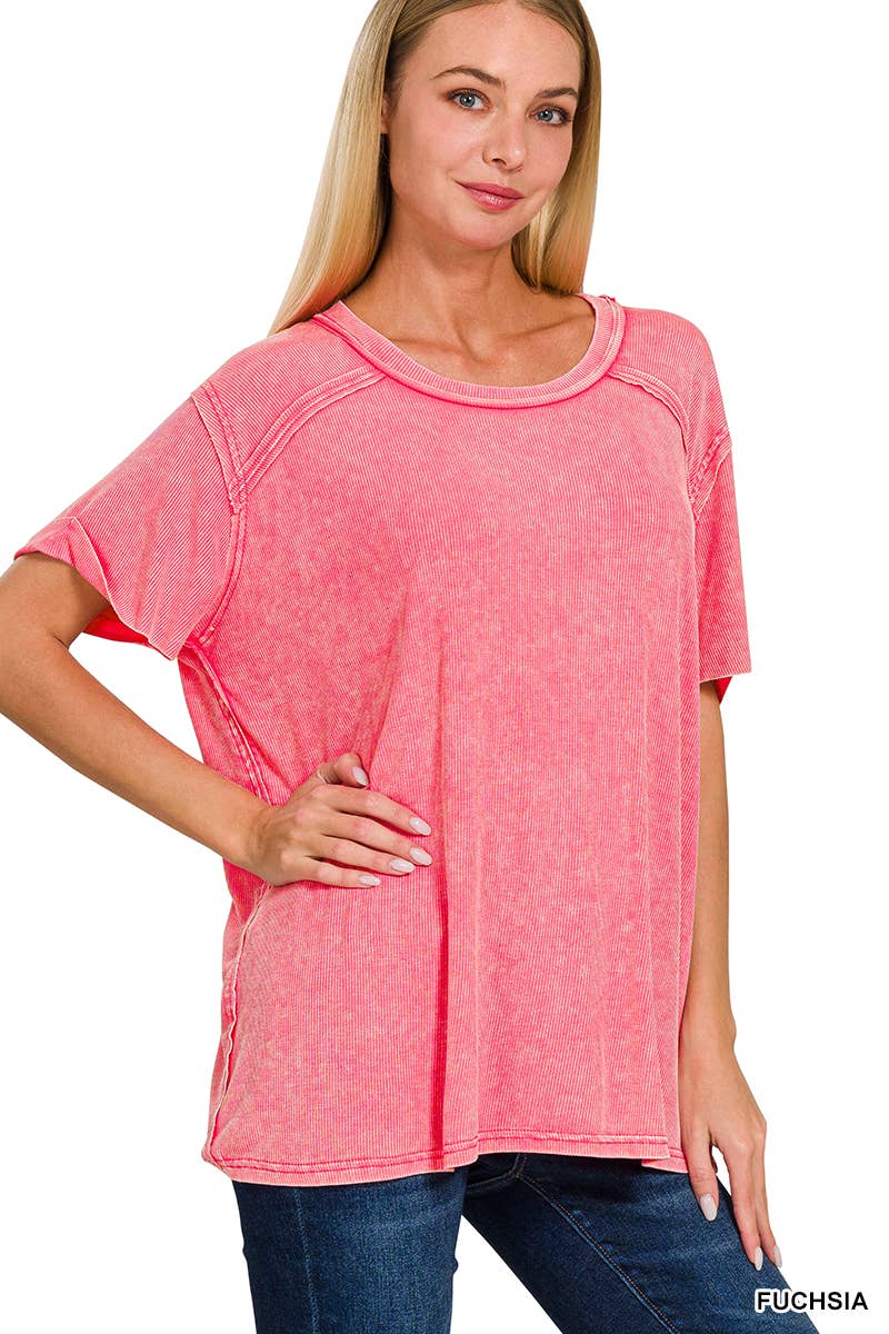 Burnout Ribbed Tee