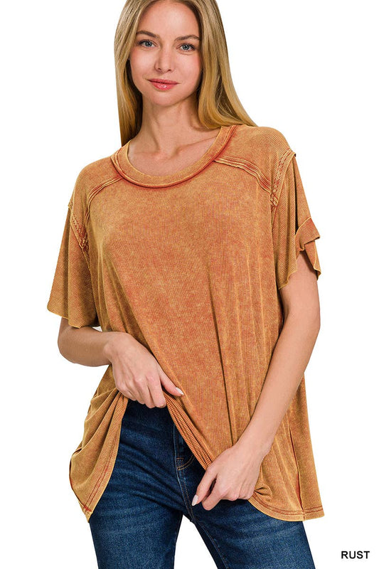 Burnout Ribbed Tee