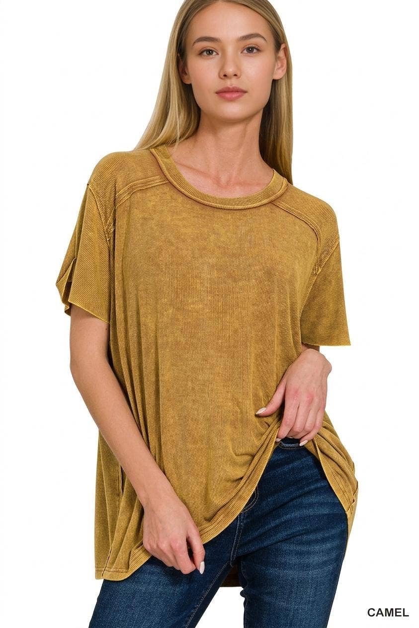 Burnout Ribbed Tee