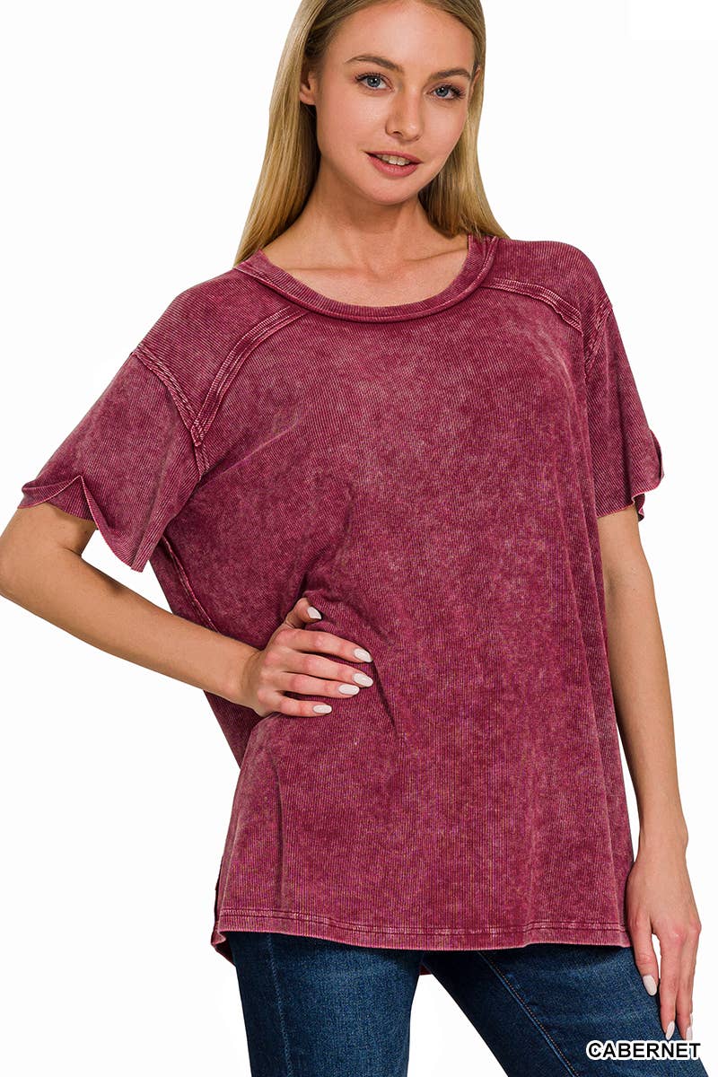 Burnout Ribbed Tee